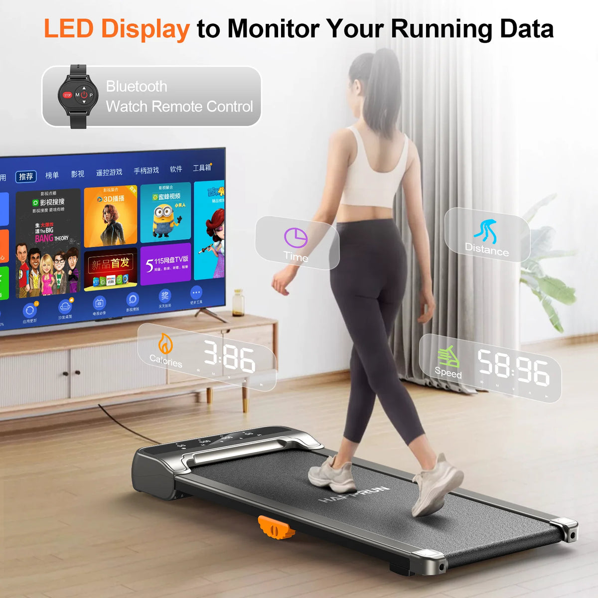 2.5HP Under Desk Treadmill with Remote Control L287