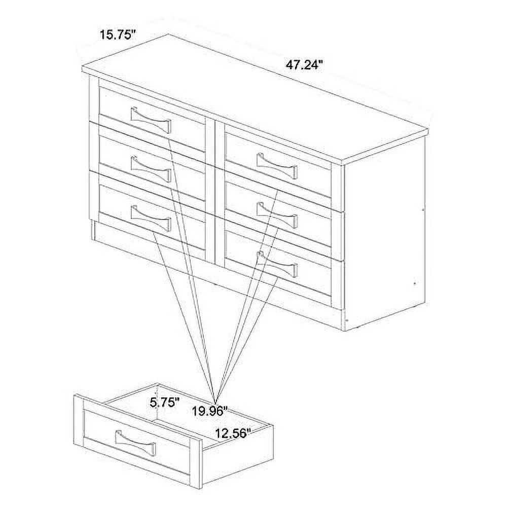 6 Drawer Wood Dresser Q18497