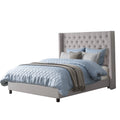 Tufted Fabric Wing Bed King I342