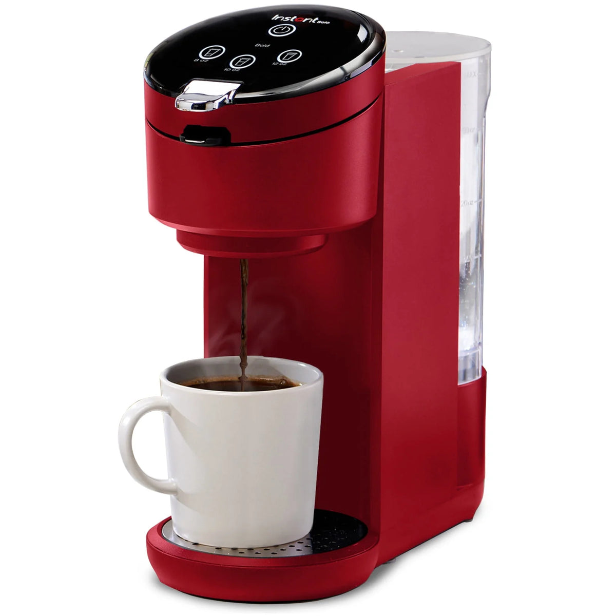 2-in-1 Single Serve Coffee Maker with 3 Brew Sizes, Maroon Red Z6278