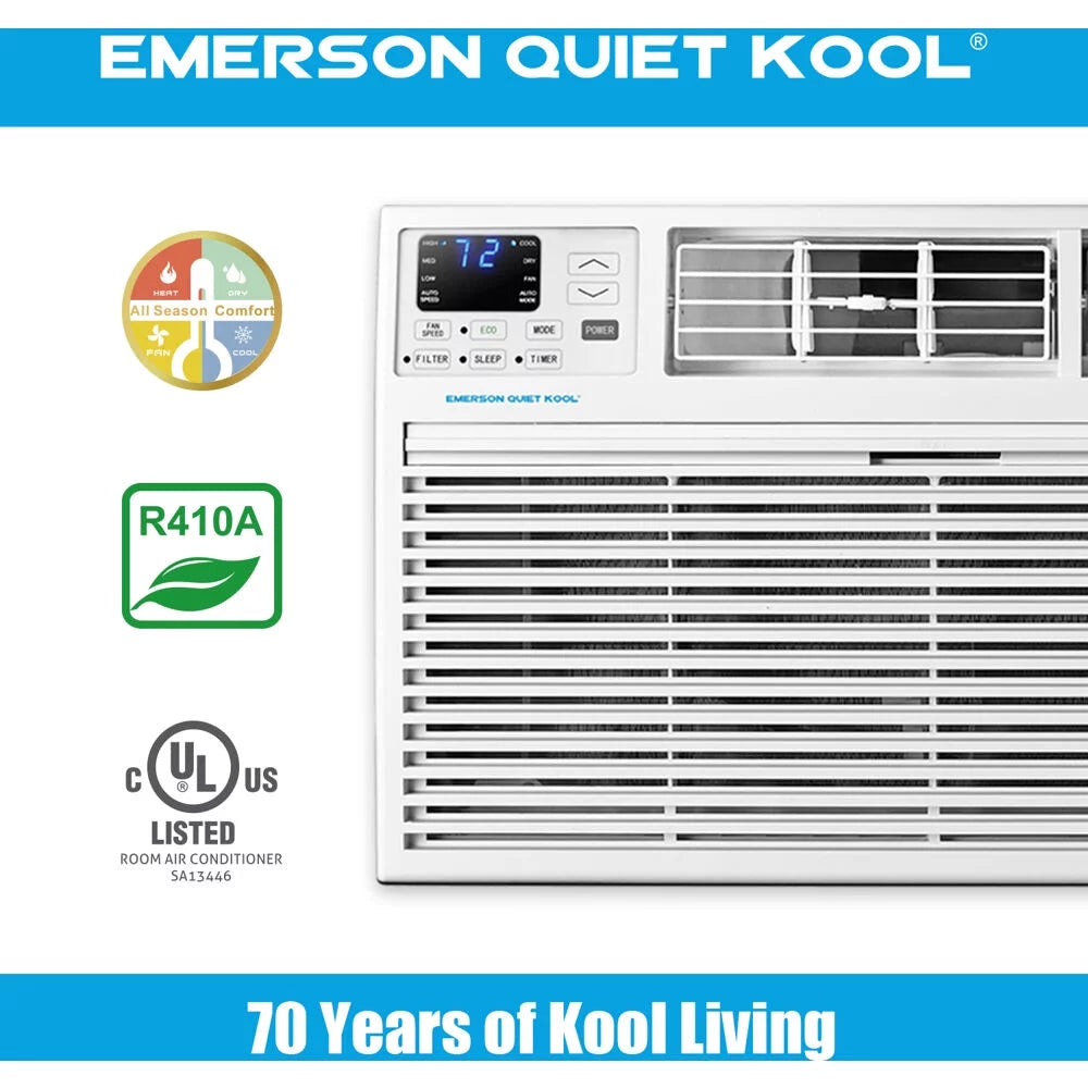 10,000 BTU 230-Volt Through-the-Wall Air Conditioner with Heater, White F60529