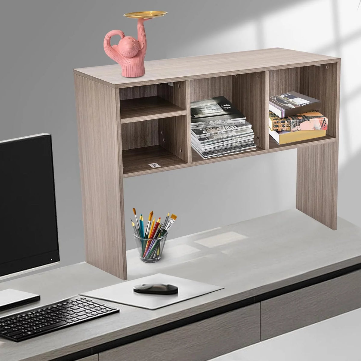 Gray Desk Bookshelf Organizer U368485