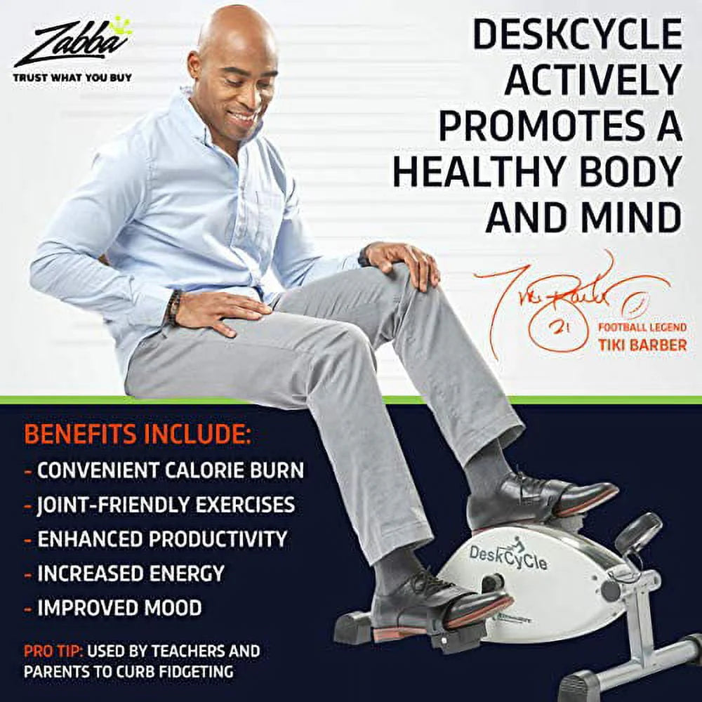 White Under Desk Bike Pedal Exerciser Q241171