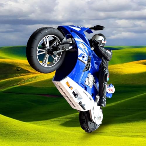 Remote Control Dual-Motor Self-Balancing Motorcycle 2.4G 1/6 Blue W342775