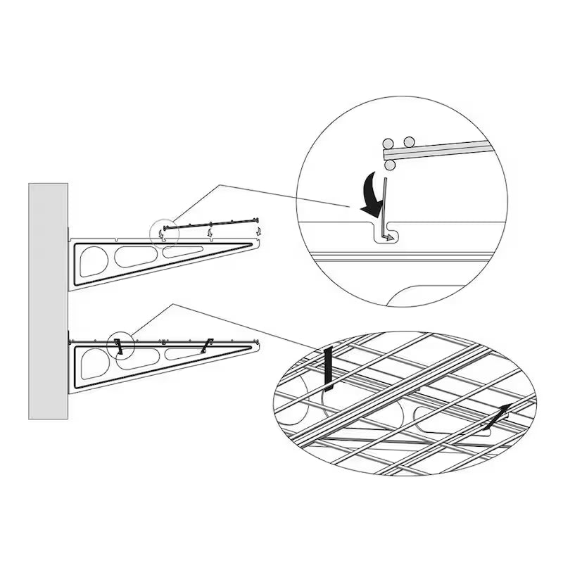 Steel Garage Wall Shelf in Black (4-Pack) V857