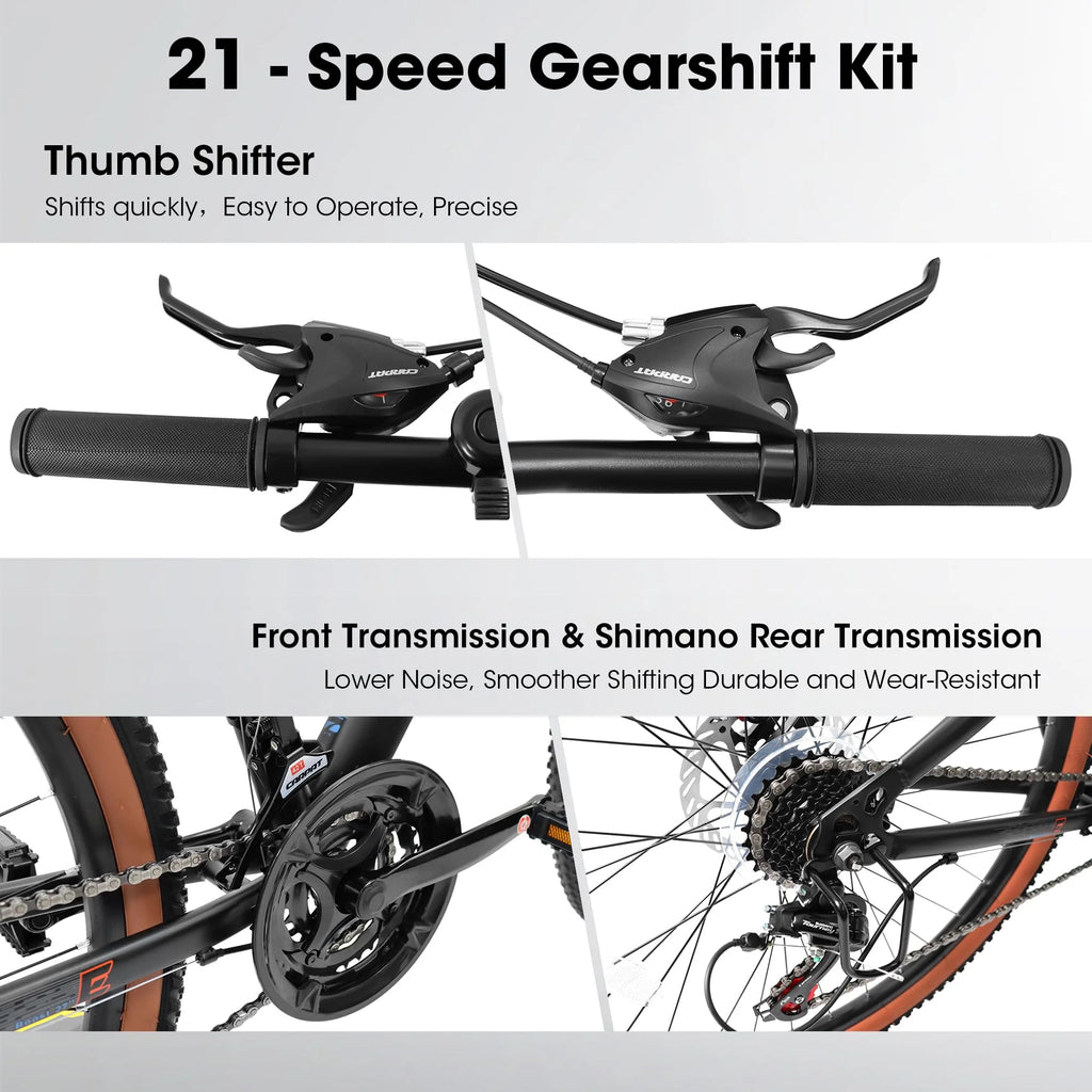 27.5 Inch 21-Speed Disc Brakes Carbon Steel Frame Mountain Bike Y495118