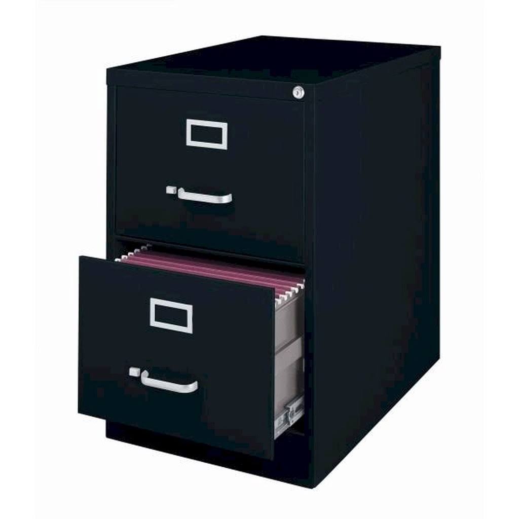 Black Metal 2-Drawer Legal-Size Vertical File Cabinet M38846