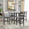 5-Piece Wooden Counter Height Dining Set with Padded Chairs C474433