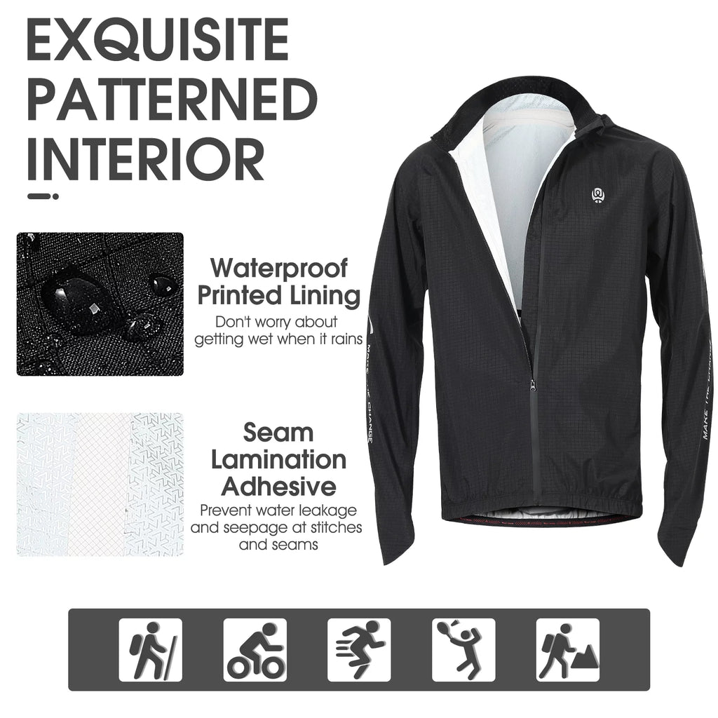 Black Windproof Cycling Jacket S24383