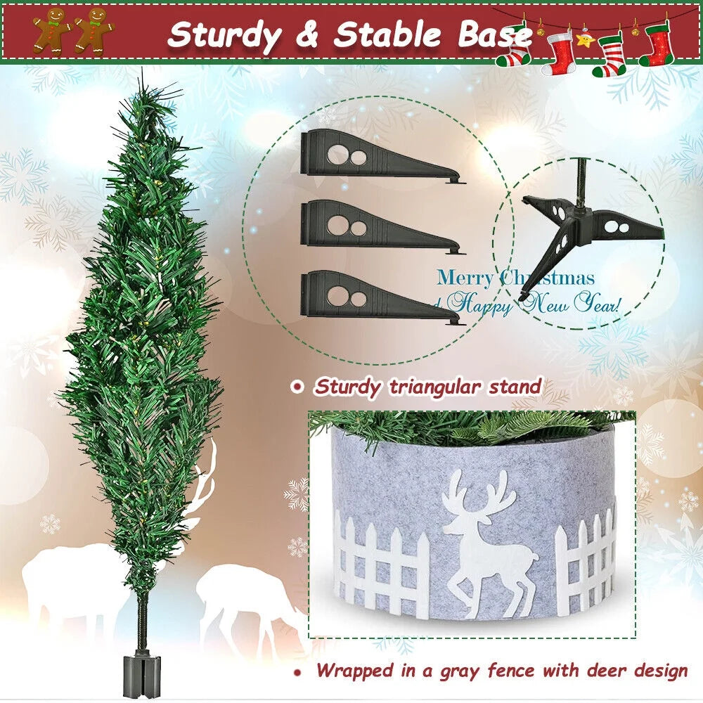 2ft Artificial Mini Christmas Pine Tree with Lights D256
