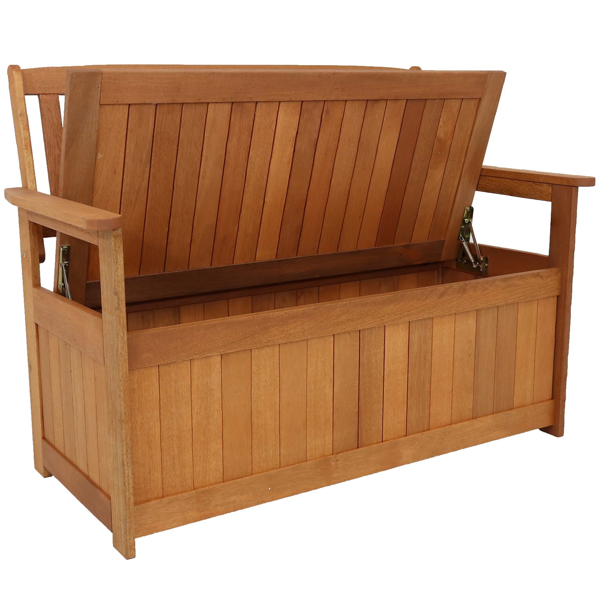 Meranti Wood 2-Person Garden Storage Bench L369