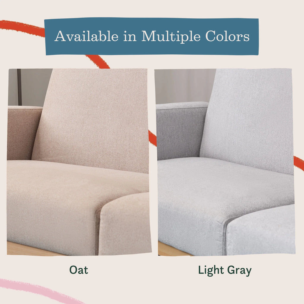 Light Gray Upholstered Wood Base Futon U62924