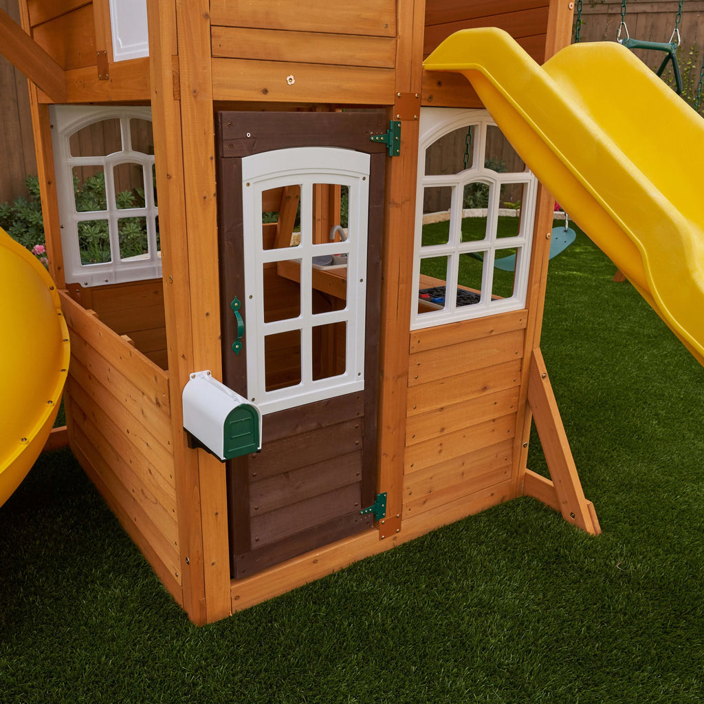 Wooden Swing Set with Slide and Play Kitchen V87360