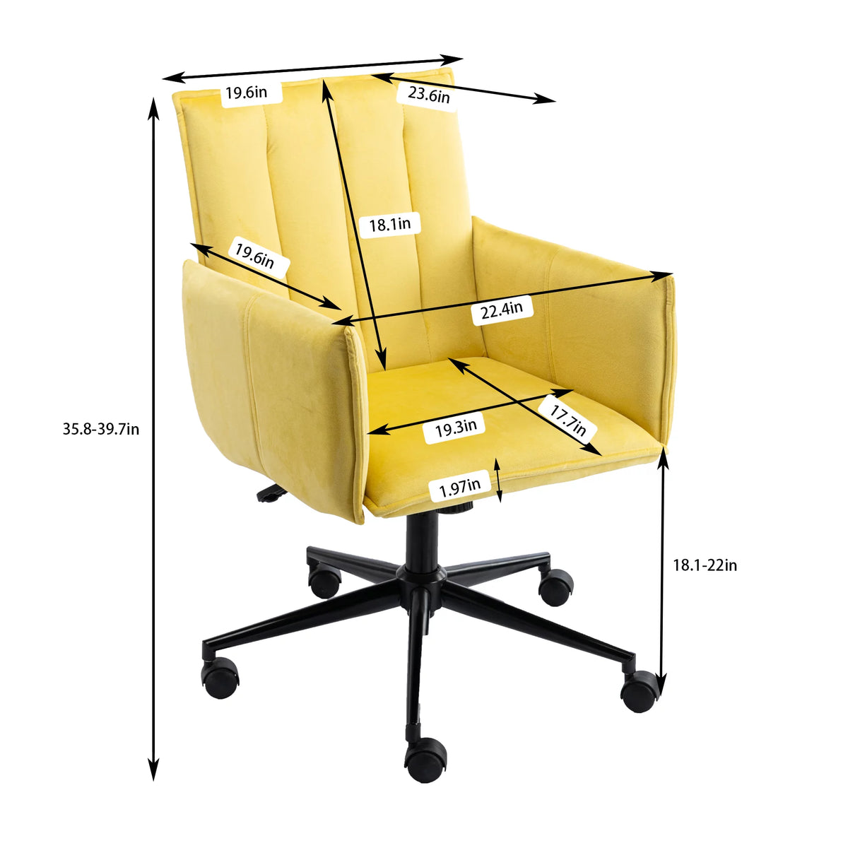 Velvet Fabric Adjustable Swivel Accent Chair O756