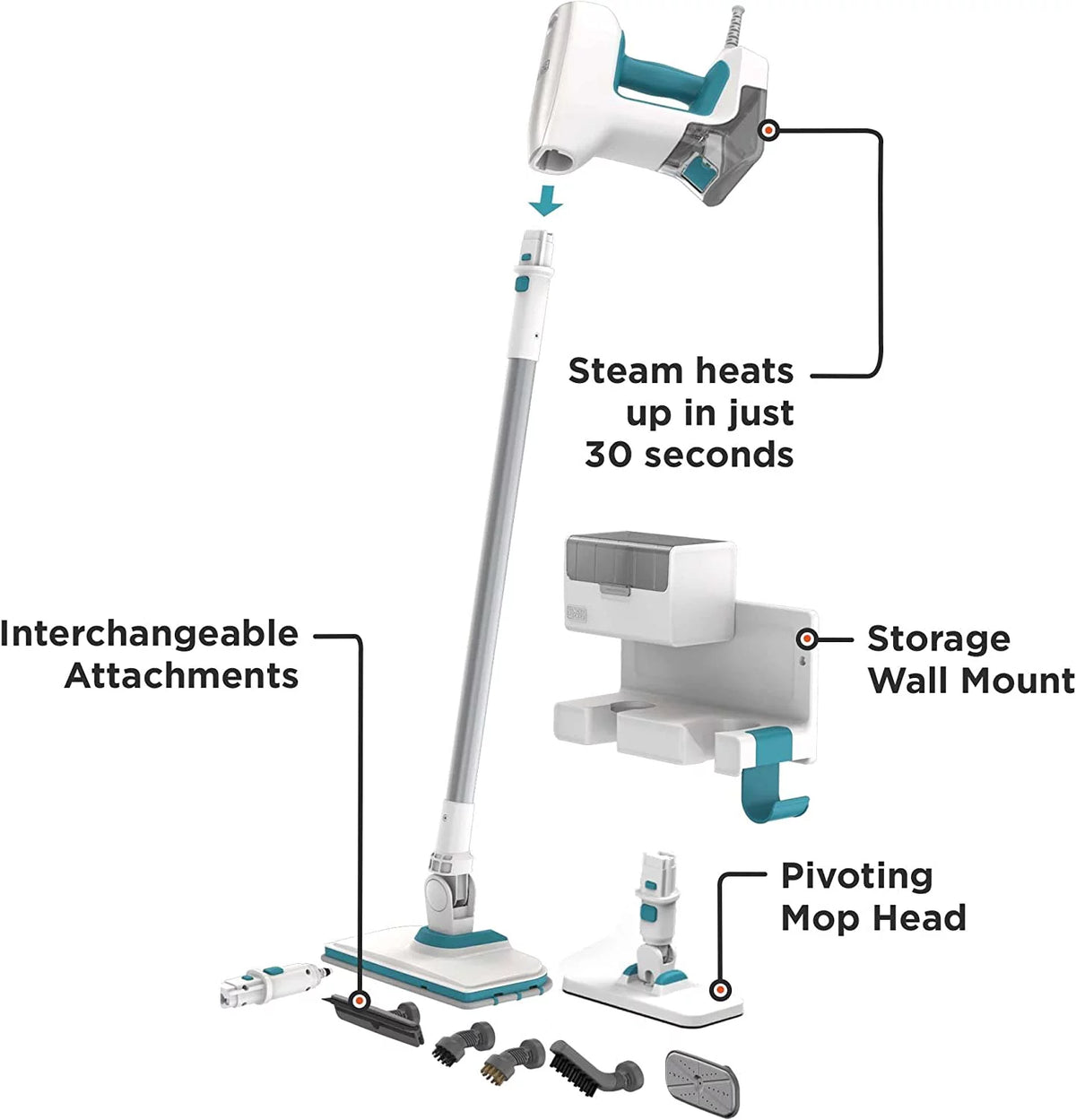 Multipurpose Steam Cleaning System with 7 Attachments Q2536
