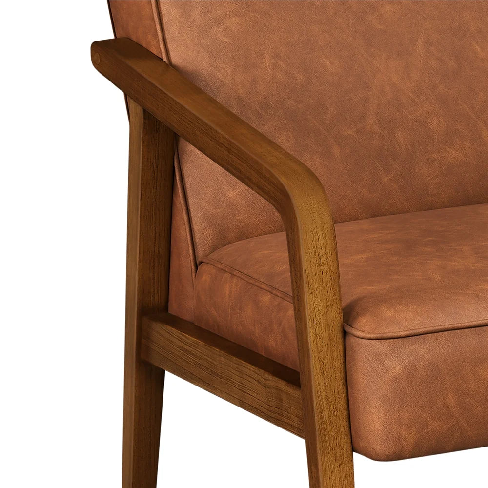 Light Brown Faux Leather Armchair U89396