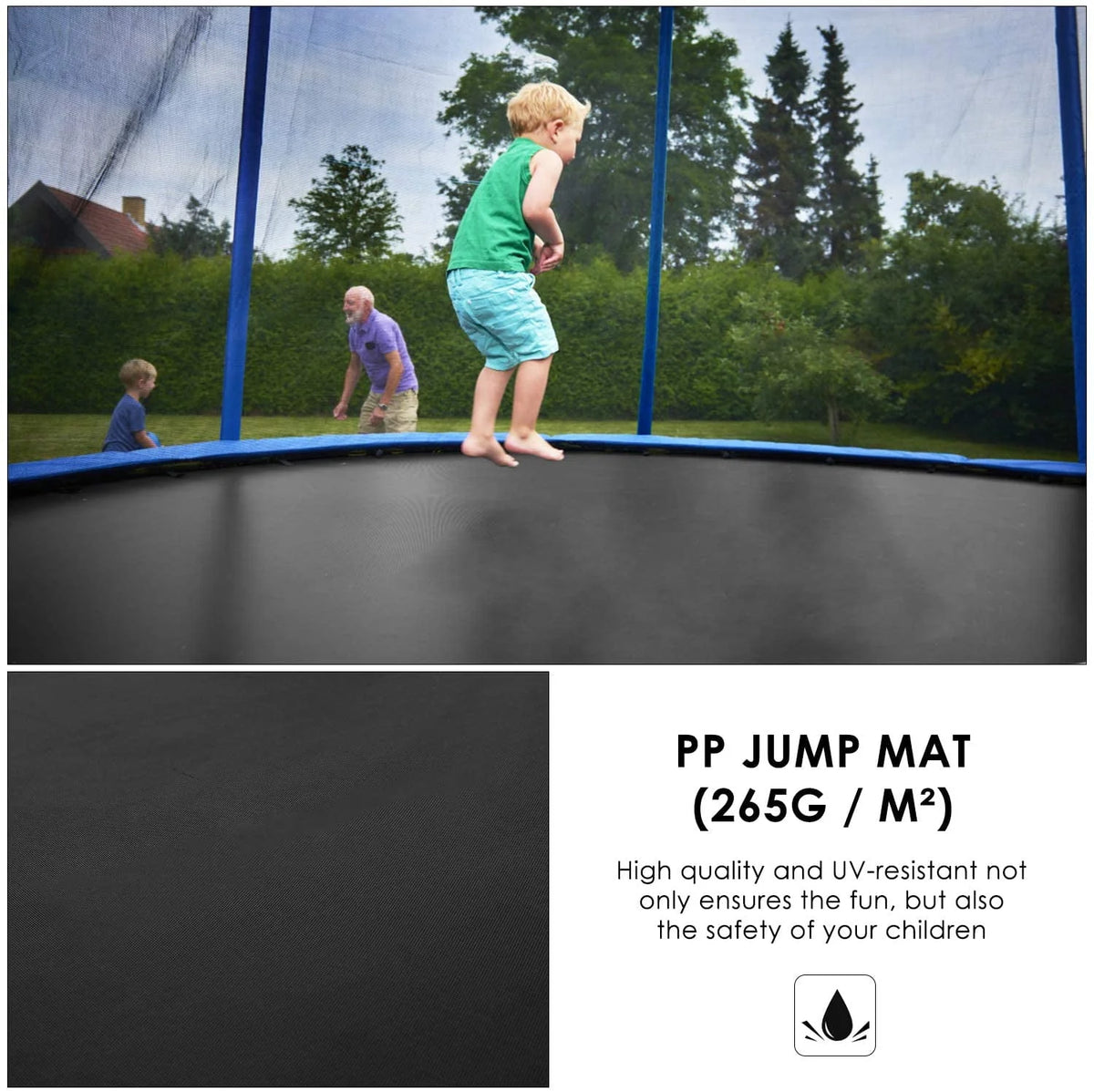 8FT Round Trampoline with Safety Enclosure Net and Ladder P19741
