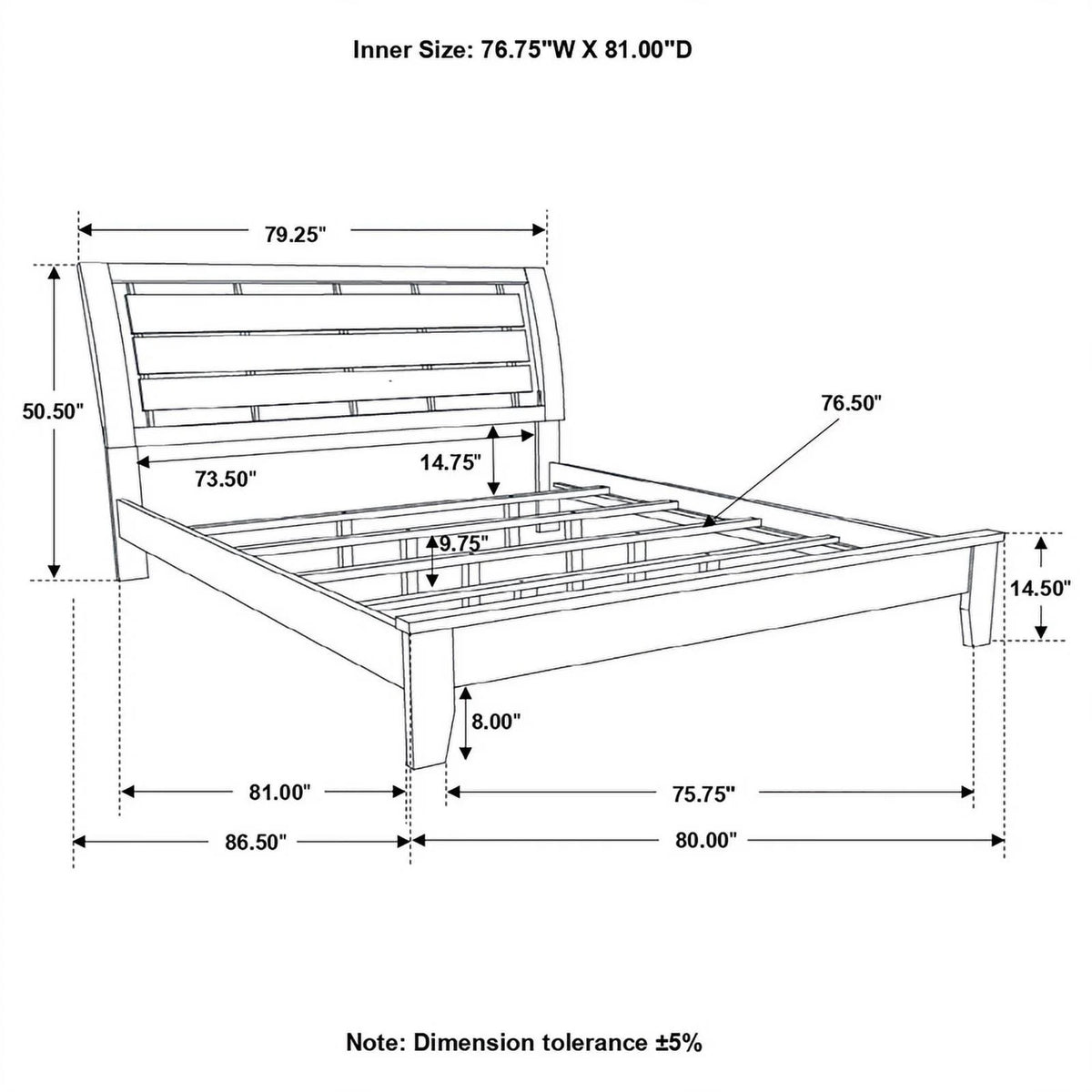 Mod Gray Wood Eastern King Panel Bed T64796