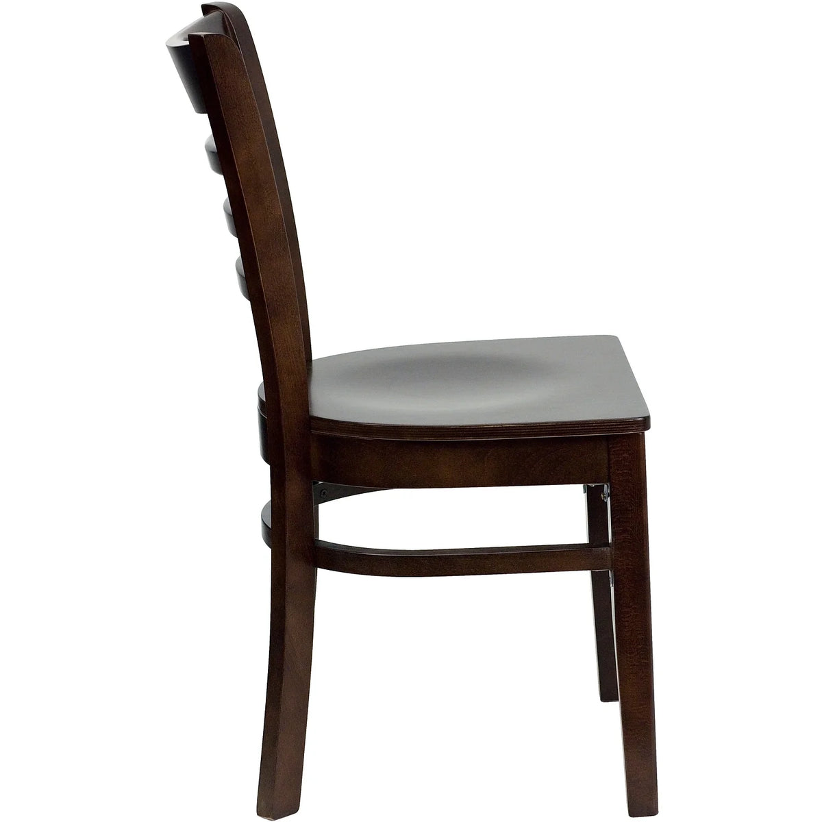 2 Pack Ladder Back Walnut Wood Chair X7848