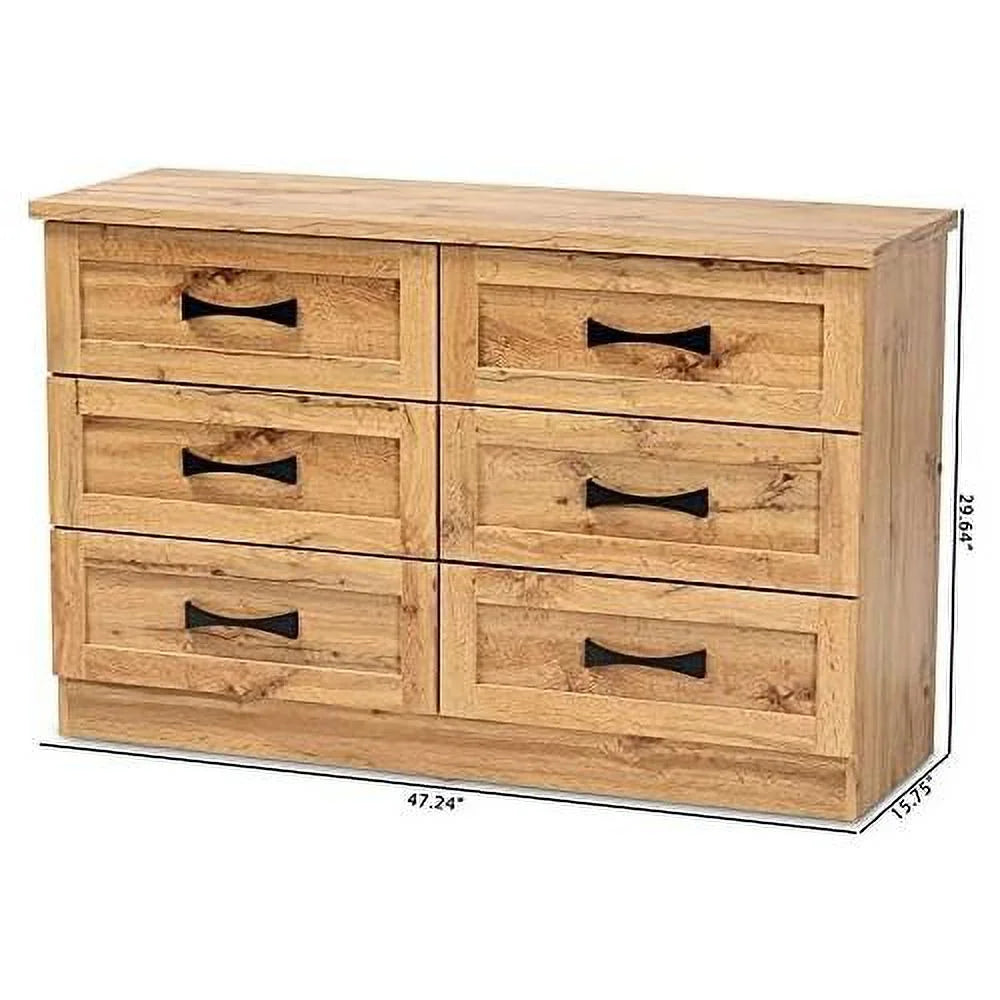 6 Drawer Wood Dresser Q18497