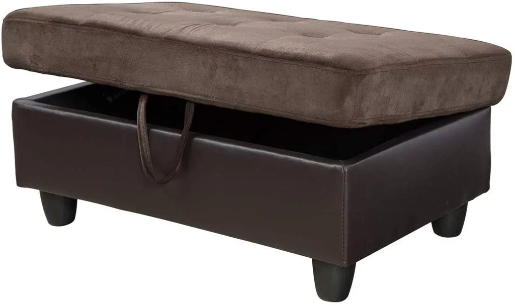 3 PCS L-Shaped Sectional Sofa Set with Storage Ottoman and Pillows Q804478