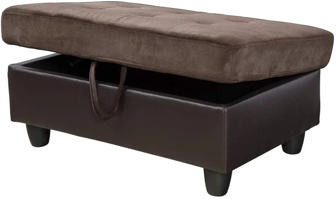 3 PCS L-Shaped Sectional Sofa Set with Storage Ottoman and Pillows Q804478