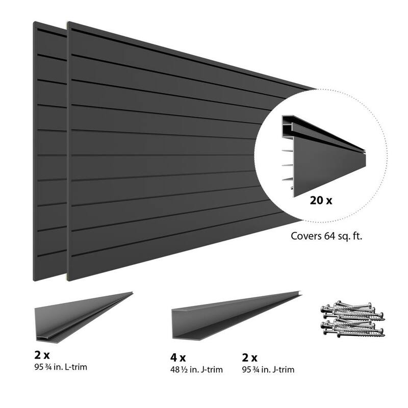 Slat Wall Panel Set Charcoal 2-Pack R62090