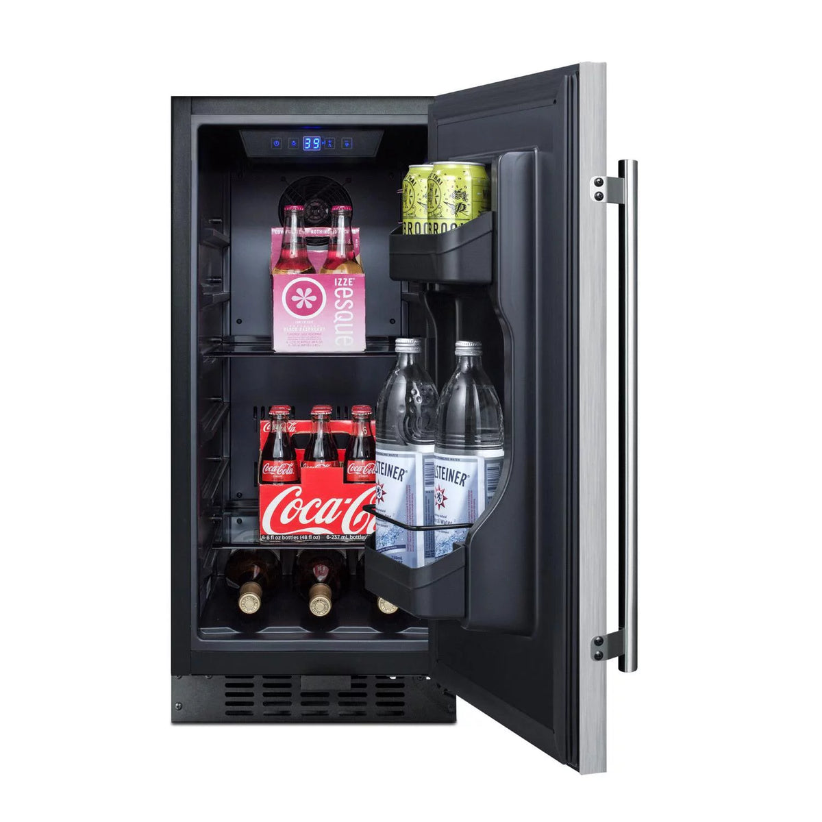 15-Inch 3.0 Cu. Ft. Outdoor Beverage Refrigerator Stainless Steel Black Q729