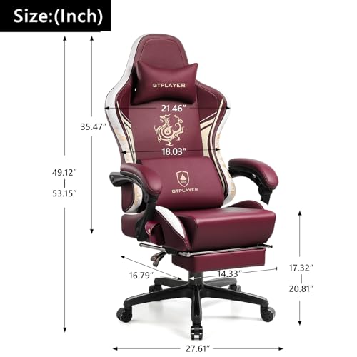 Blue Ergonomic Gaming Chair with Footrest R4799