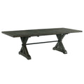 96" Rectangle Extension Pedestal Dining Table Distressed Gray Wood K14389