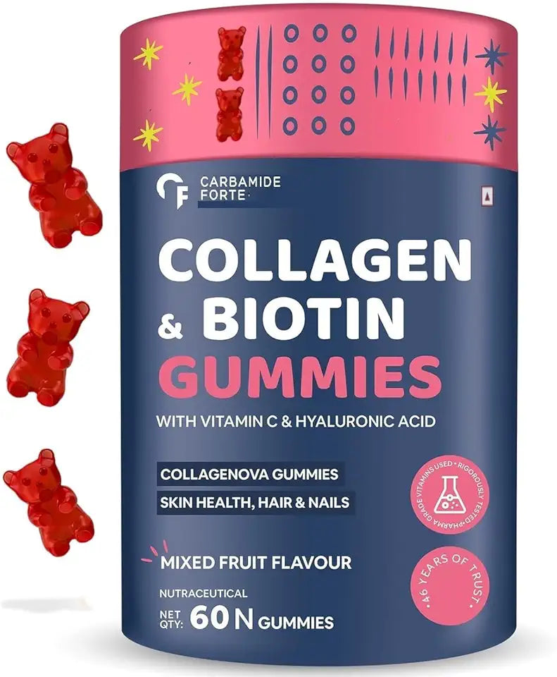 Collagen Gummies 60 Biotin Gummies Mixed Fruit Flavour S21728