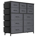 12 Drawer Fabric Dresser with Wood Tabletop B5452