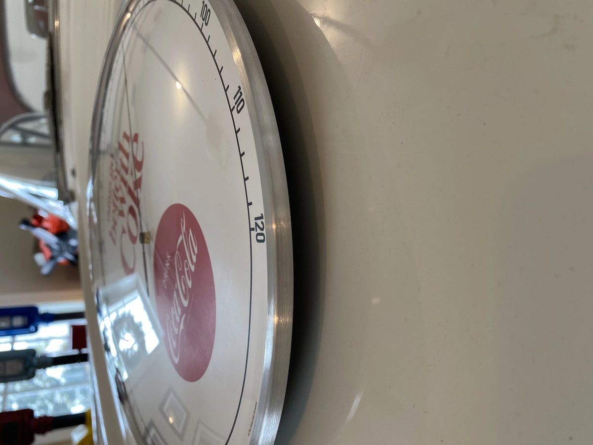 White Round Thermometer 12" Glass Face X1917