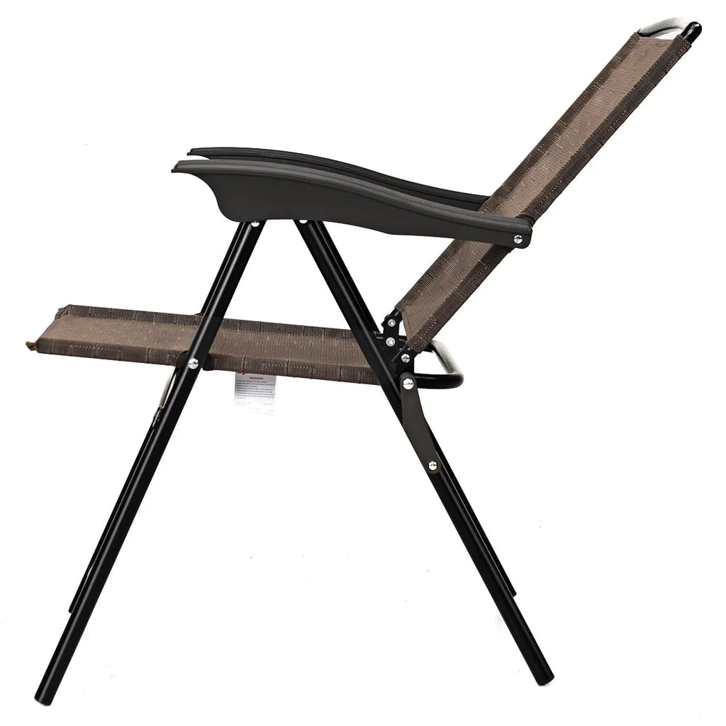 Set of 4 Folding Sling Chairs Steel Armrest J96810