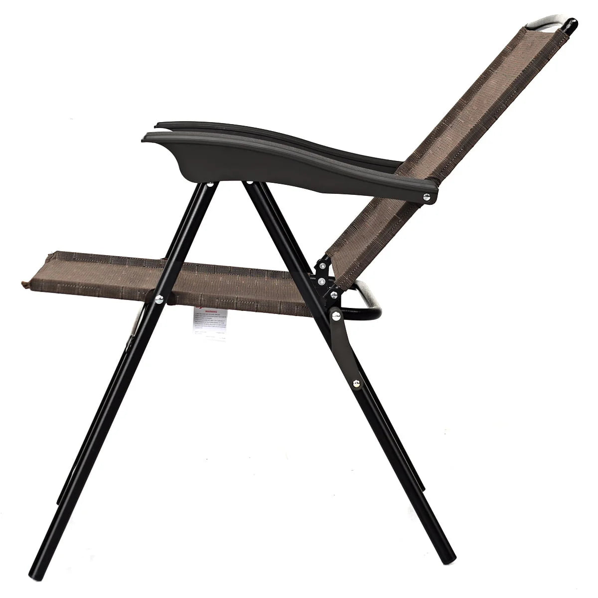 Set of 4 Folding Sling Chairs Steel Armrest J96810