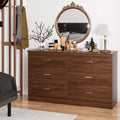 Black 6 Drawer Wood Double Dresser Y28664
