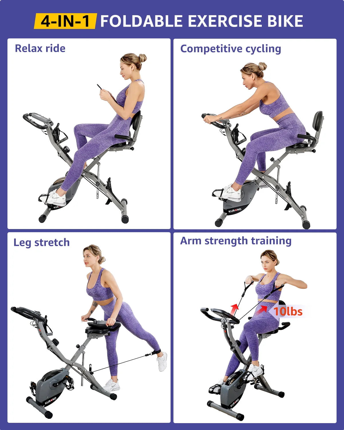 Folding Indoor Cycling Bike 330LB Capacity Q645