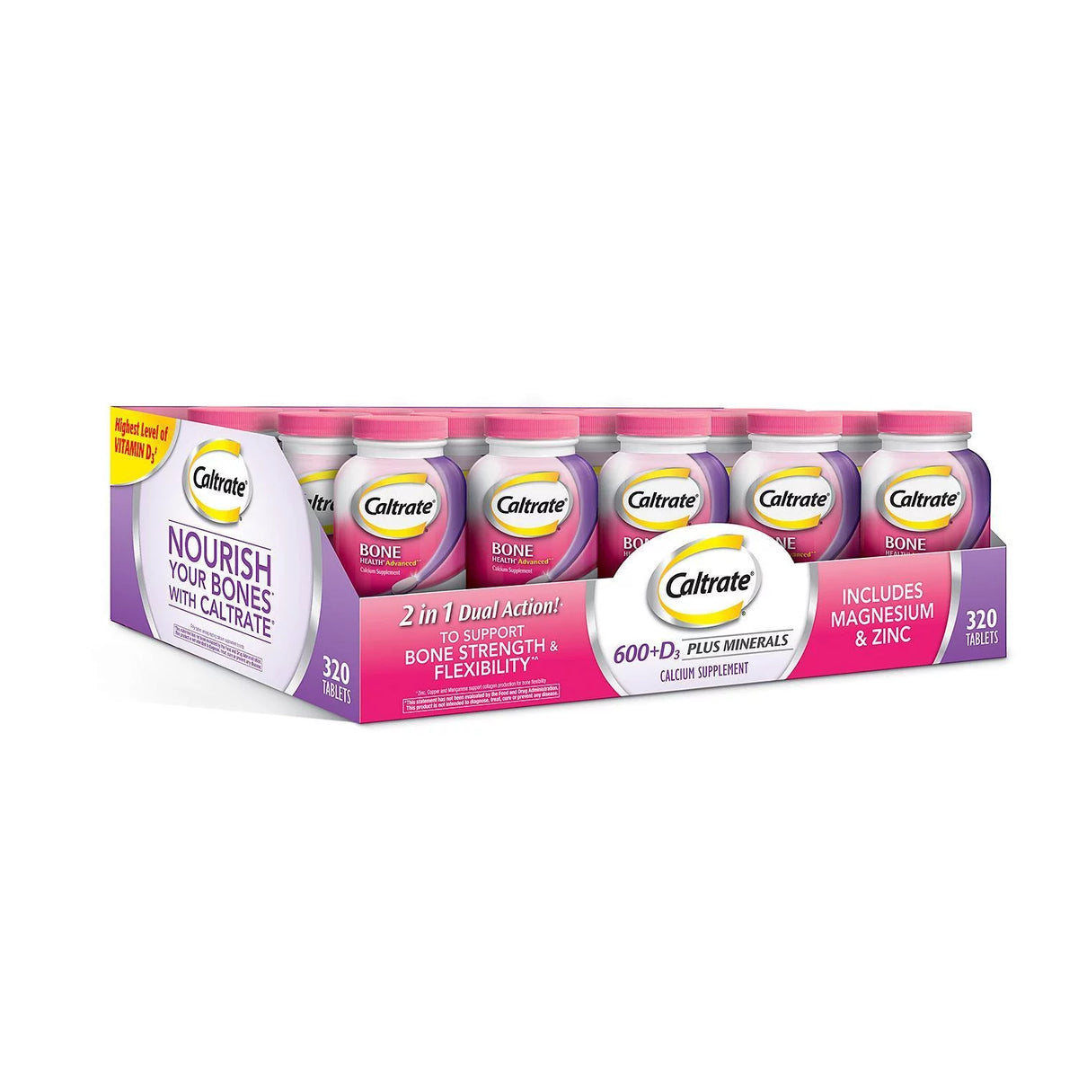 Calcium & Vitamin D3 Supplement Tablet 600 mg 320 ct Y46685