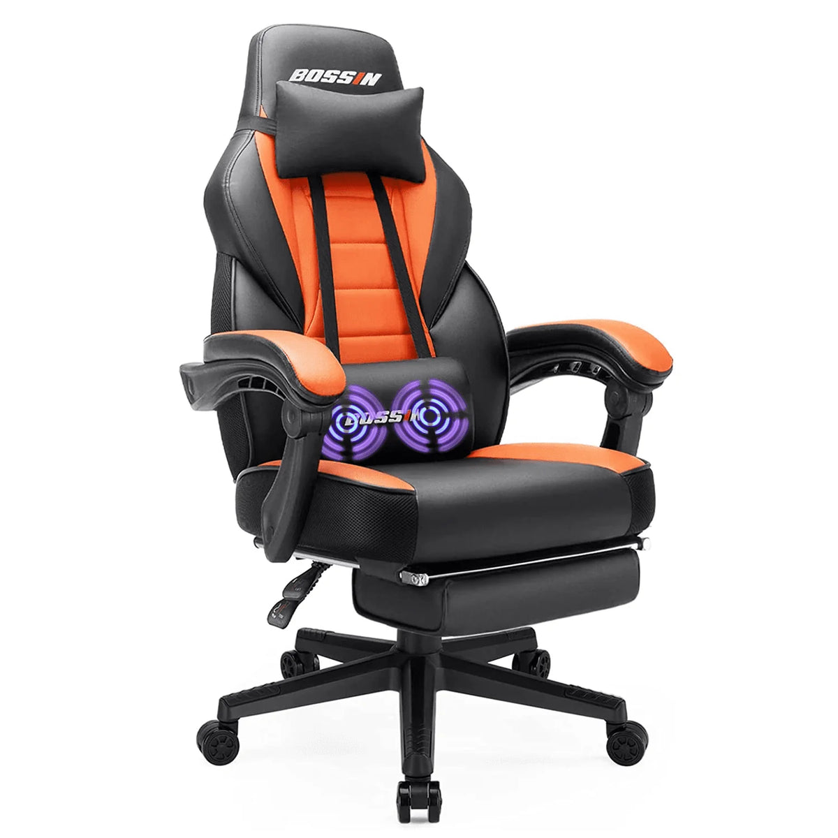 Gaming Chair with Footrest and Massage P43346