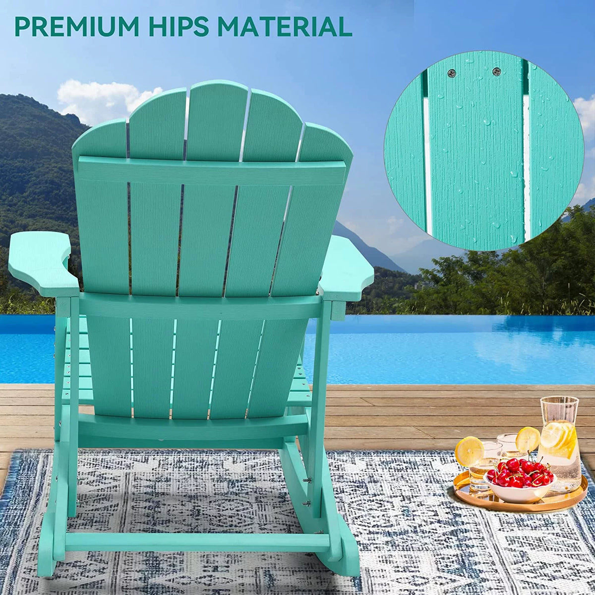 Oversized Plastic Rocking Chair with Cup Holder I82007