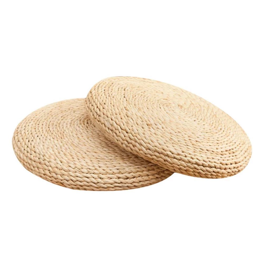 Round Straw Weave Floor Pillow X472