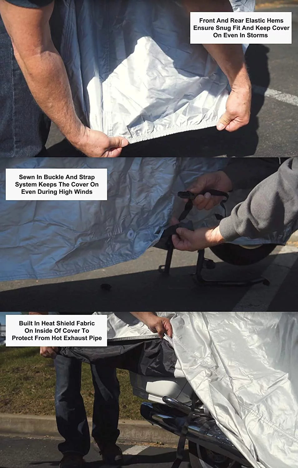 Weatherproof Motorcycle Cover with Storage Bag A9789