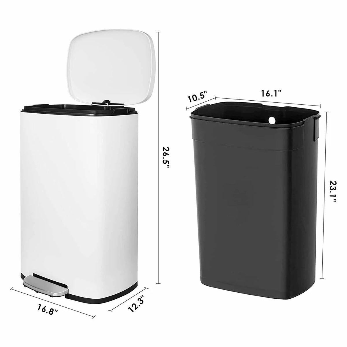 Stainless Steel 13.2 Gallon Kitchen Trash Can G639044