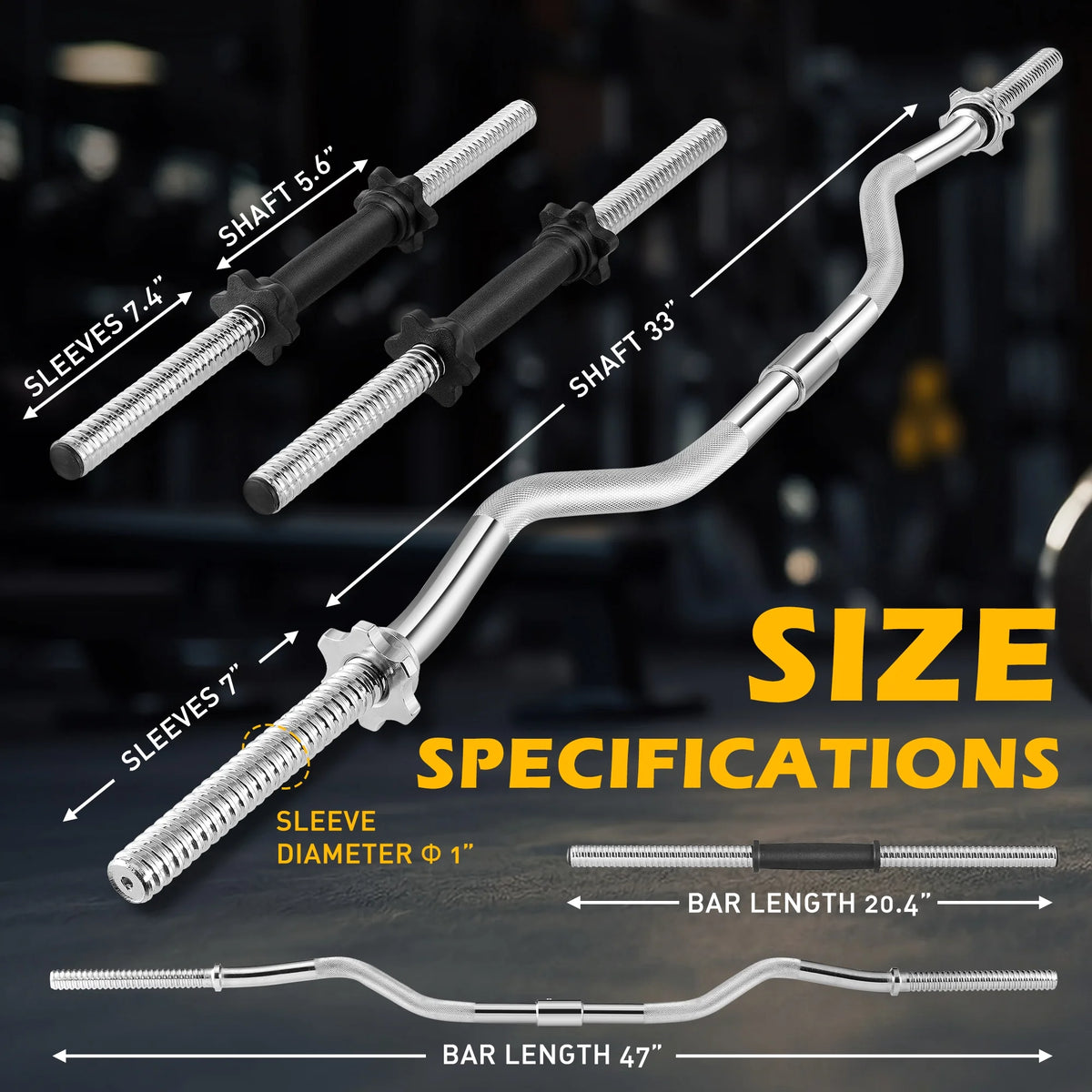 66LB 2 in 1 Olympic Adjustable Weight Set with Curl Bar O5585