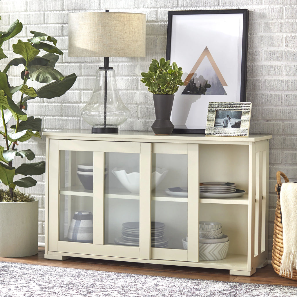 Antique White Stackable Storage Cabinet S287