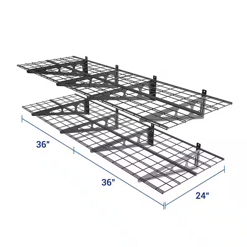 Steel Garage Wall Shelf in Black (4-Pack) V857