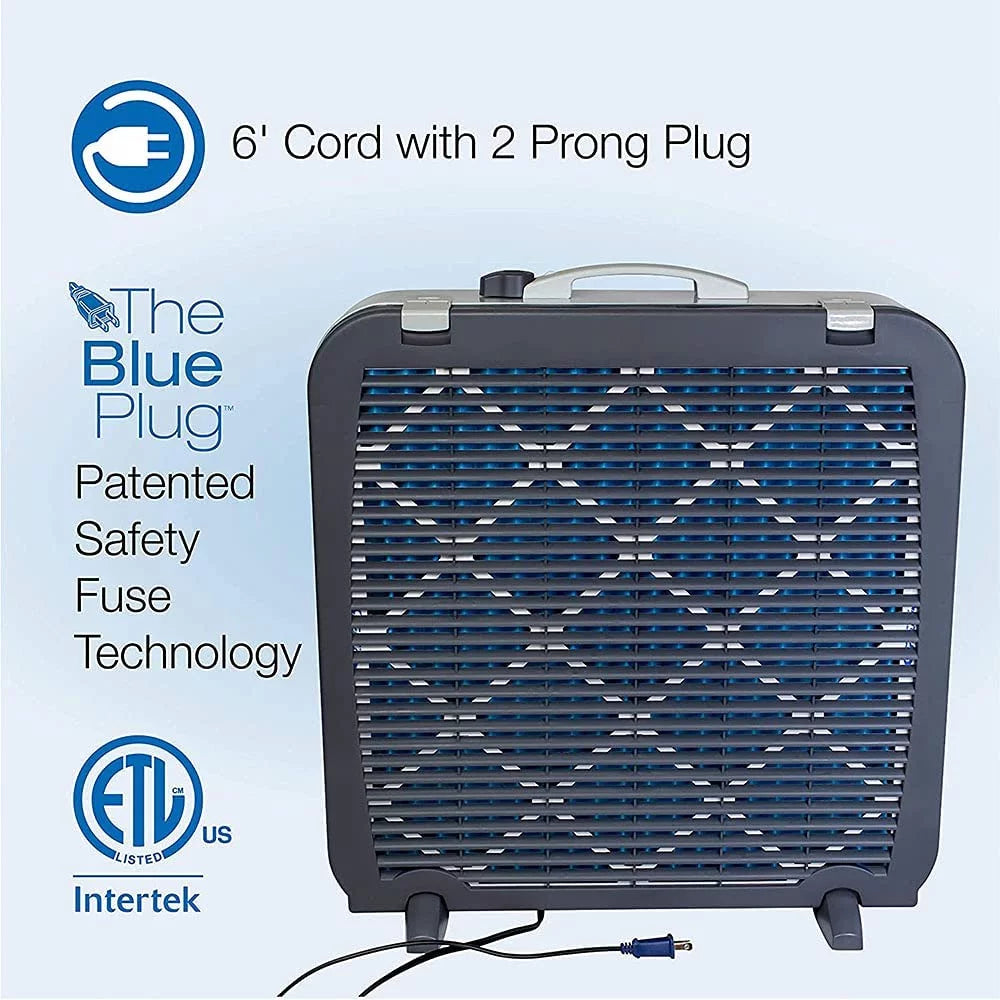White 3 Speed Air Purifier Box Fan 2 Pack I839492