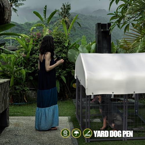 Large Heavy Duty Dog Kennel with Roof 8'x4'x6' N3599