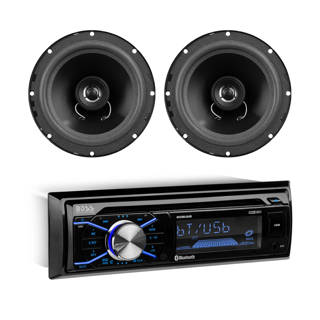 Single Din Car Stereo and Speakers K6145