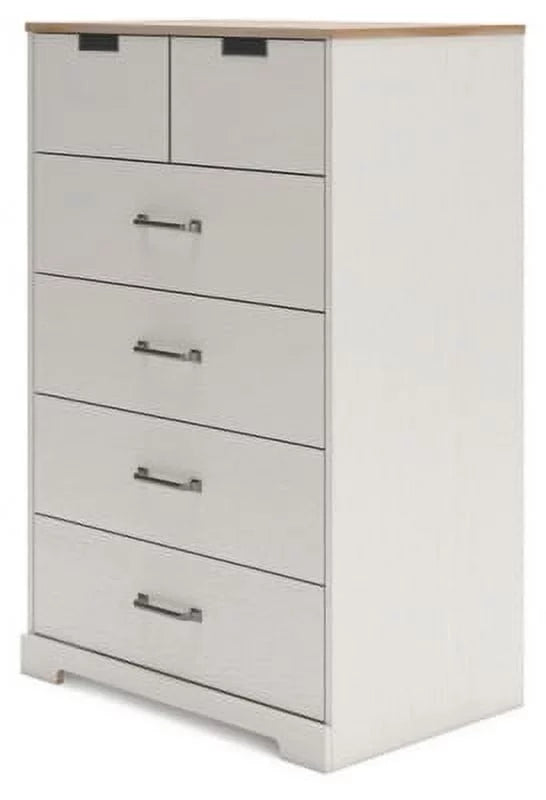 Whitewash 5 Drawer Wood Chest of Drawers W635362